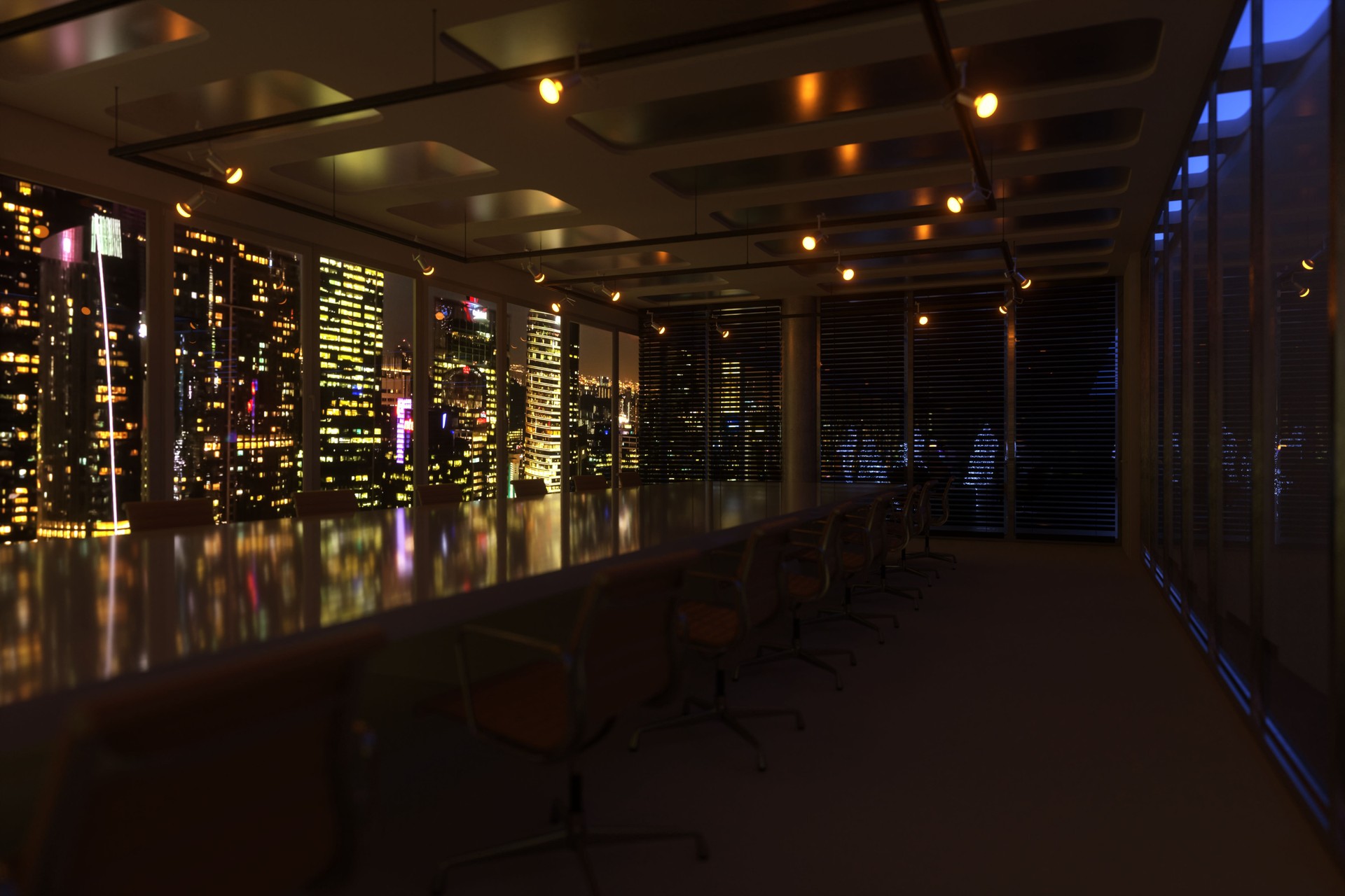 Meeting room with Cyber City skyline